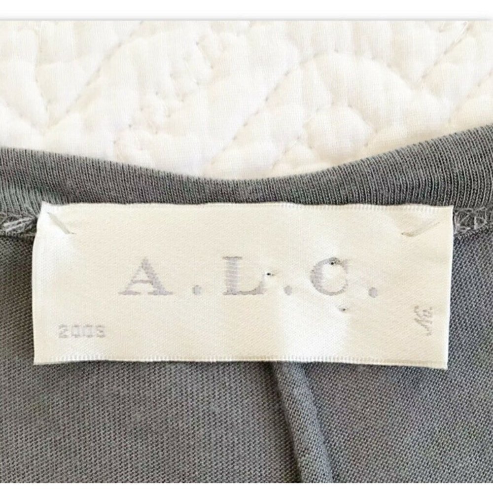 A.L.C. Gray Draped Front Tee Shirt Dress - Picture 4 of 8